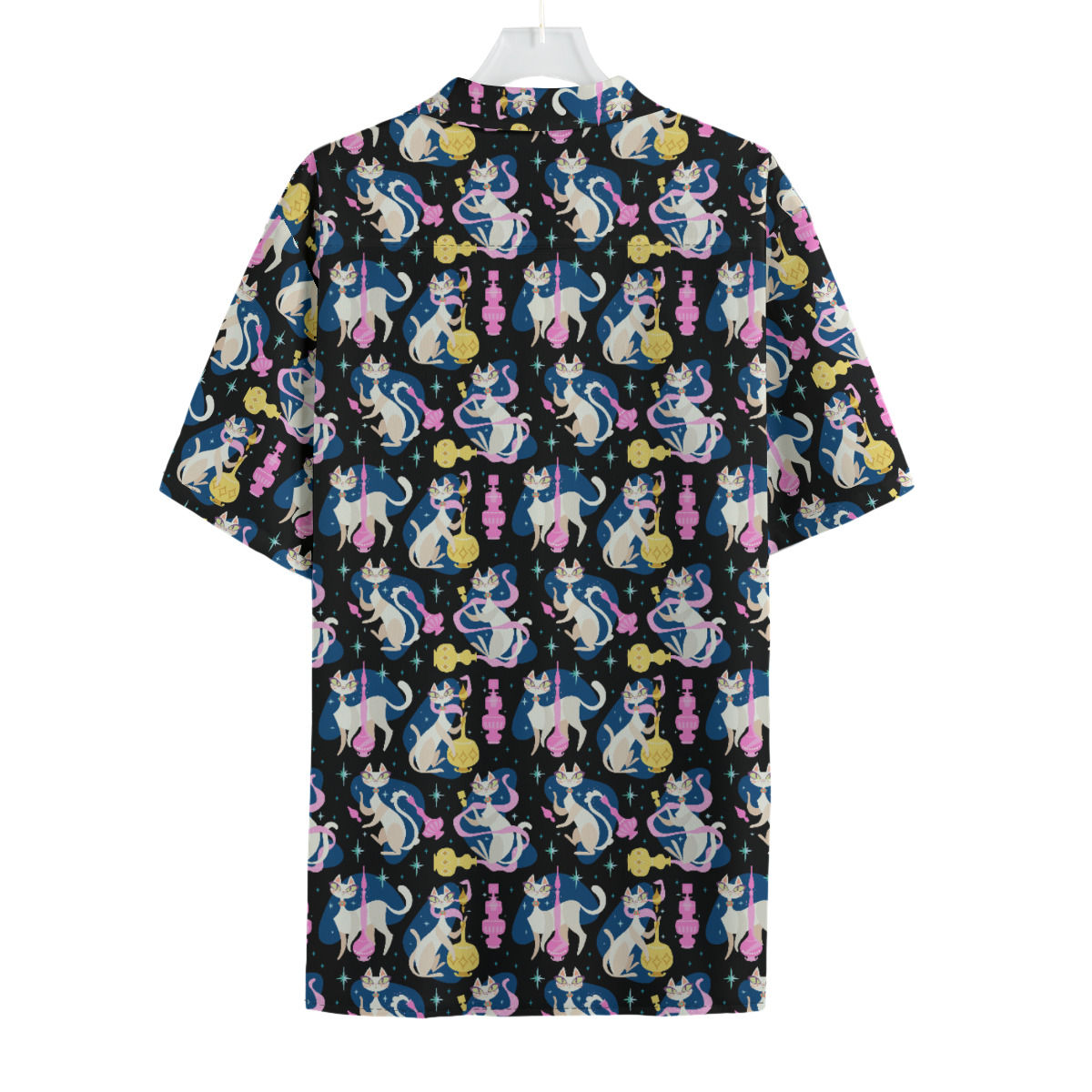 Retro Genie Cats in Black Hawaiian Shirt