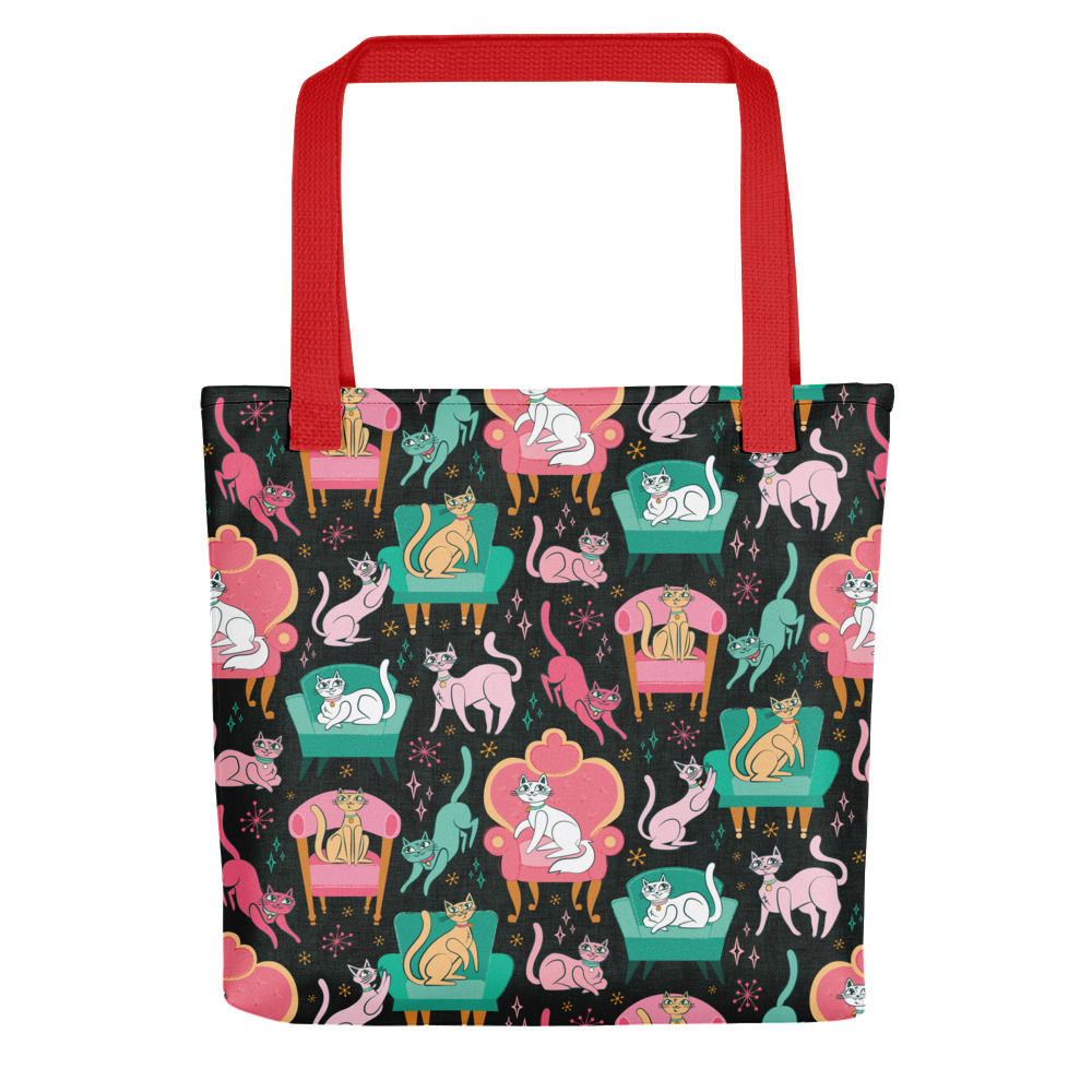 Retro Chairs & Cats Tote bag