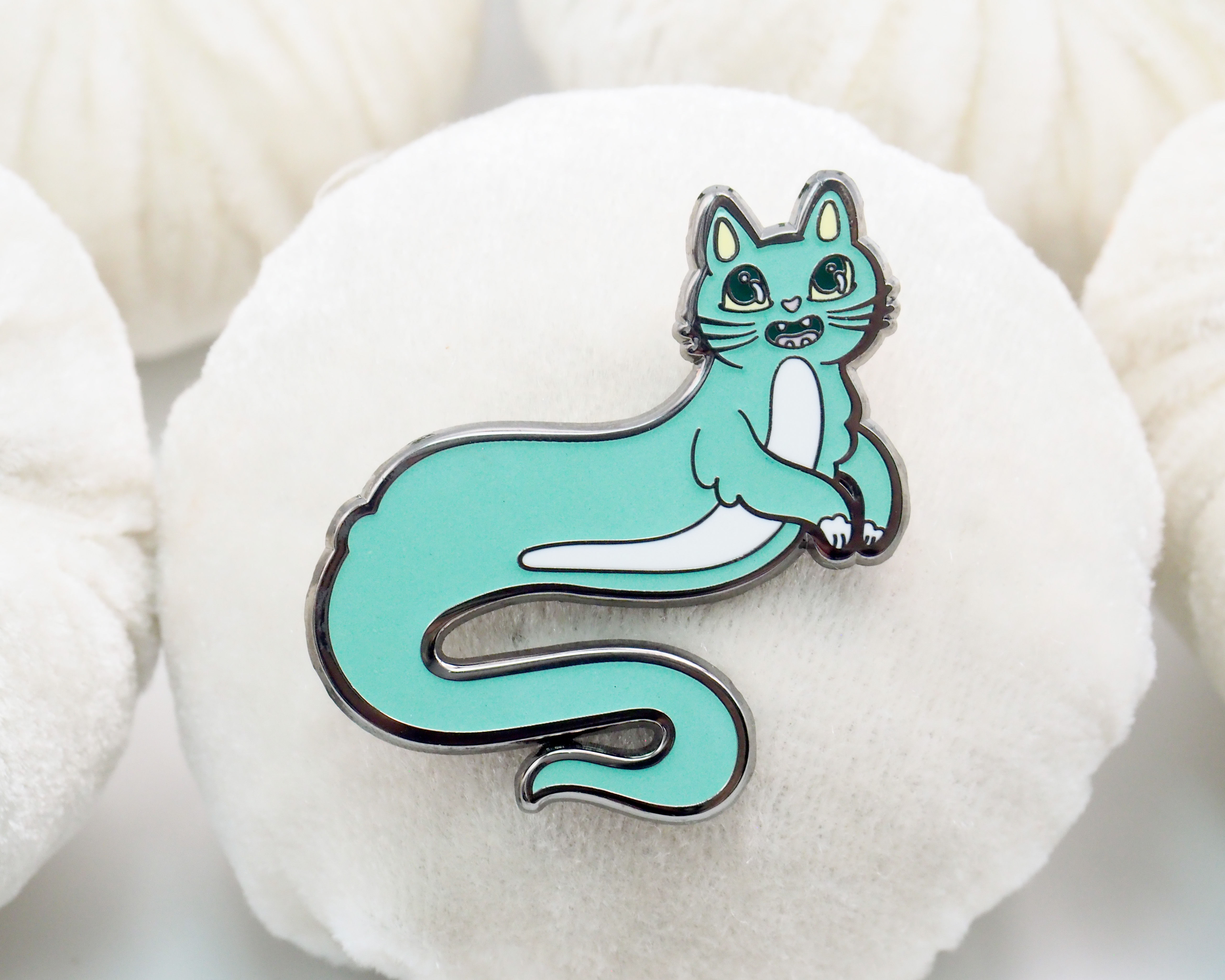 Kitty Ghost Glow in the Dark Enamel Pin