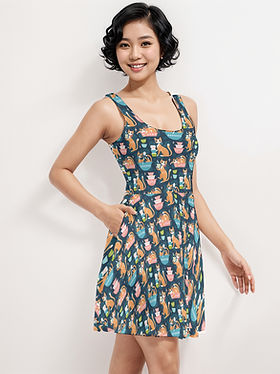 vintage skater dresses POCKET SKATER DRESSES