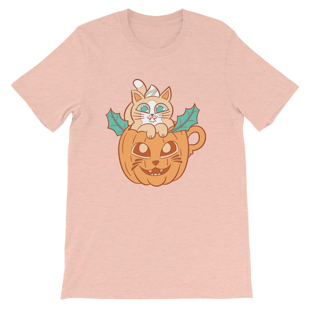 Pumpkin Spice Latte Cat Short-Sleeve Unisex T-Shirt