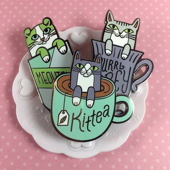 Tea Cats Enamel Pins