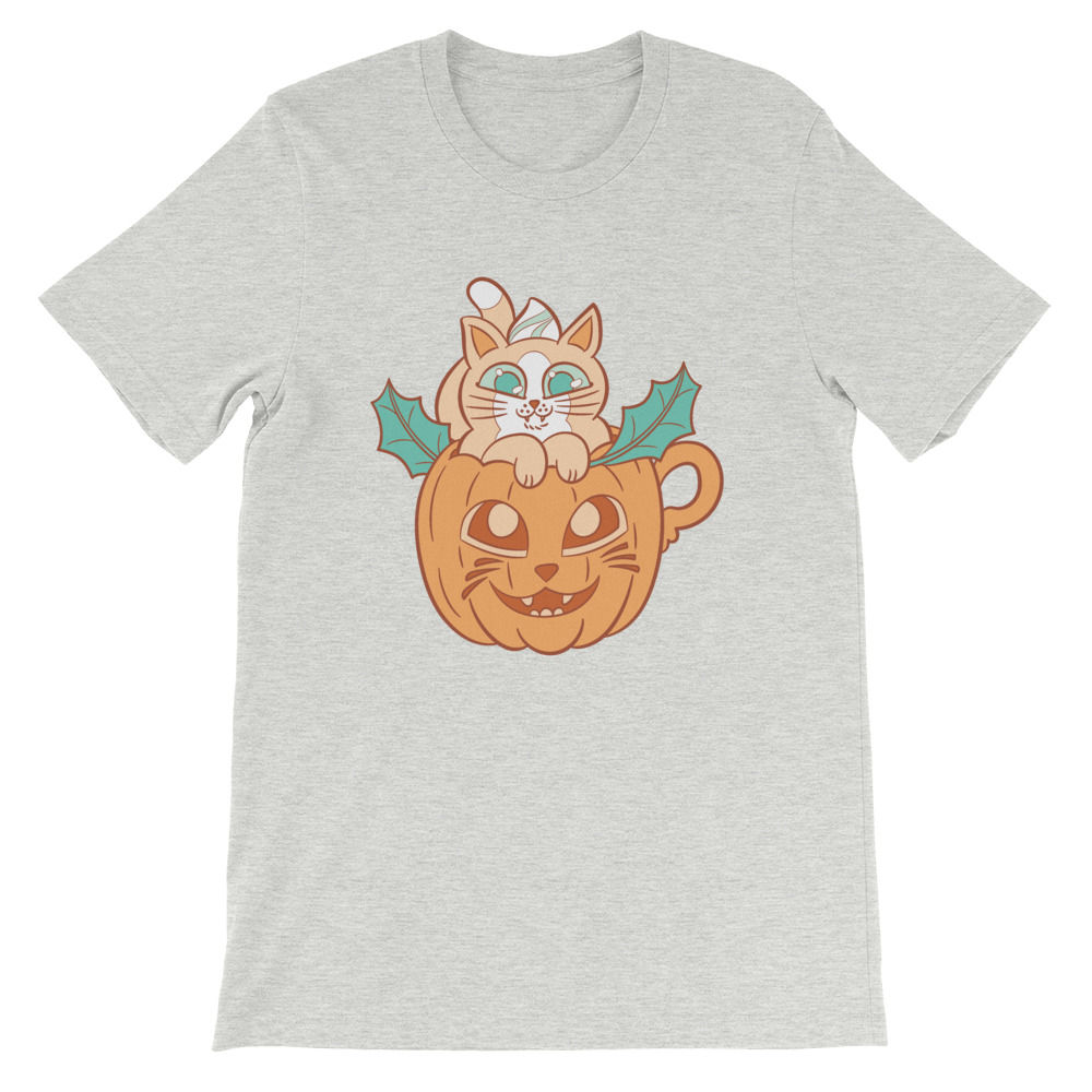 Pumpkin Spice Latte Cat Short-Sleeve Unisex T-Shirt