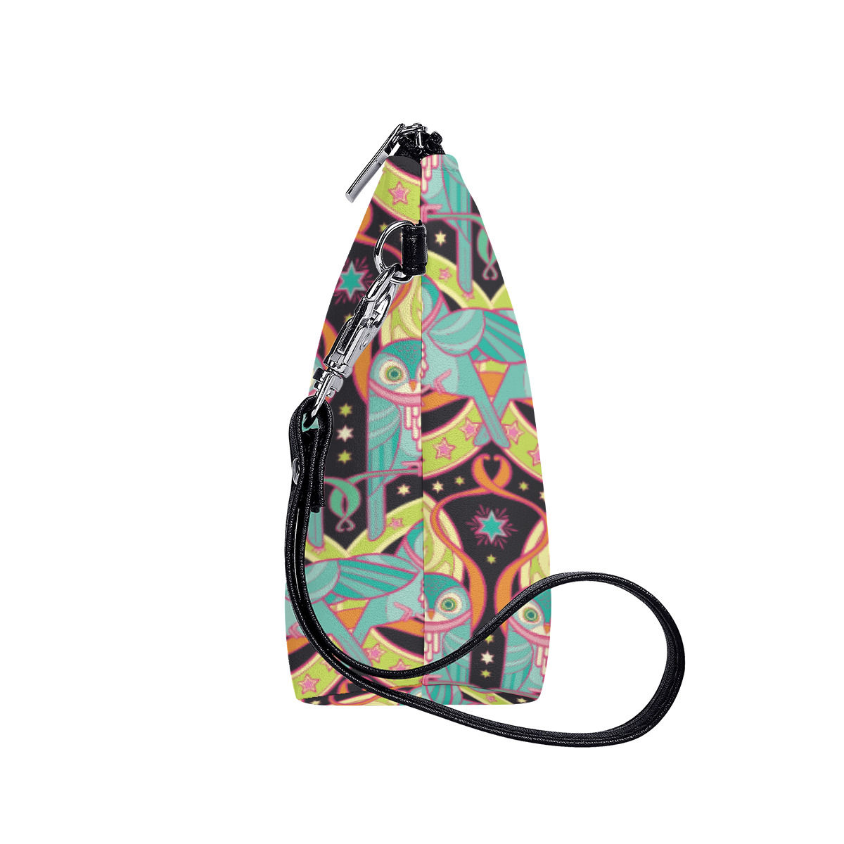 Everything Zipper Bag With Black Handle Art Nouveau Owls