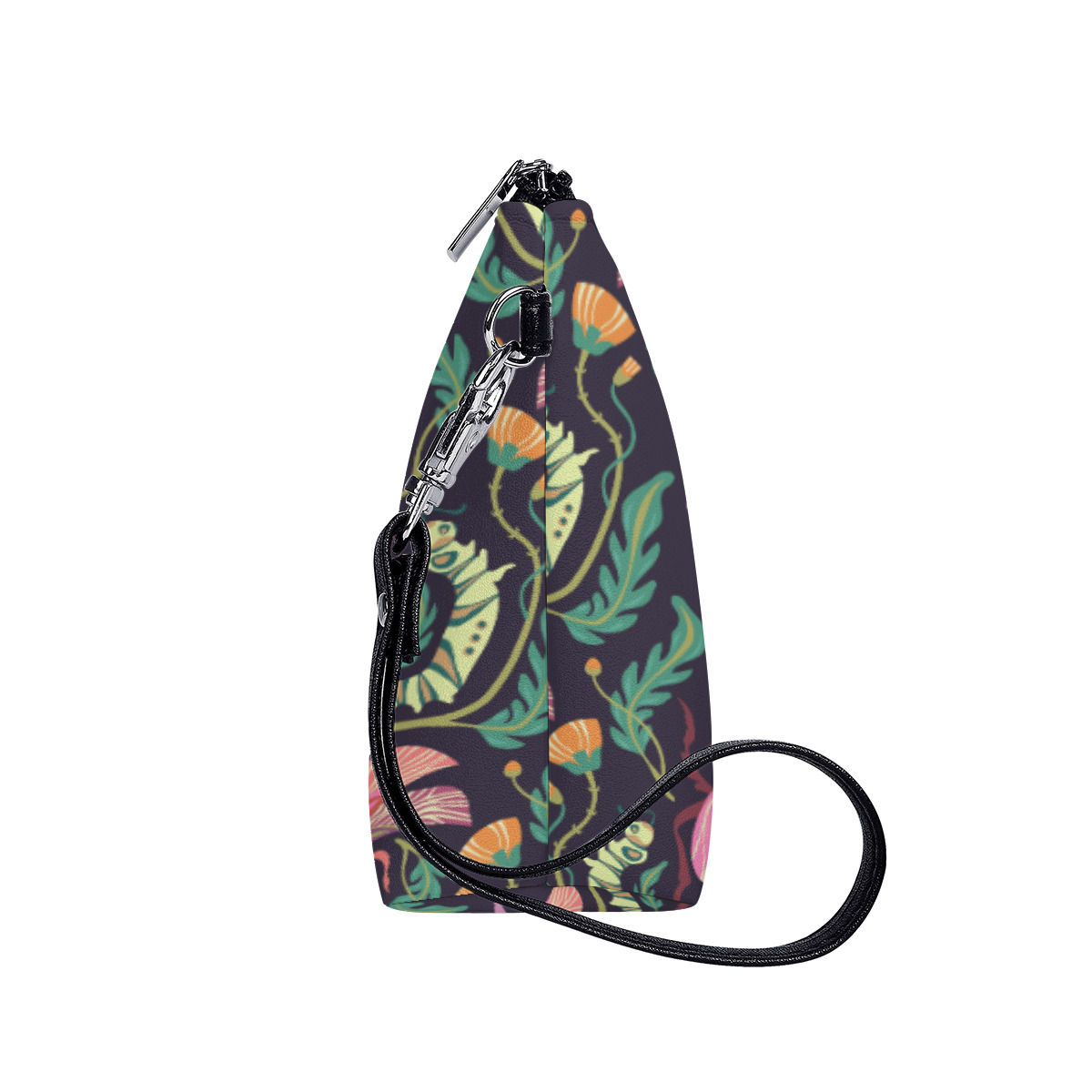Everything Zipper Bag With Black Handle Beetles Damask