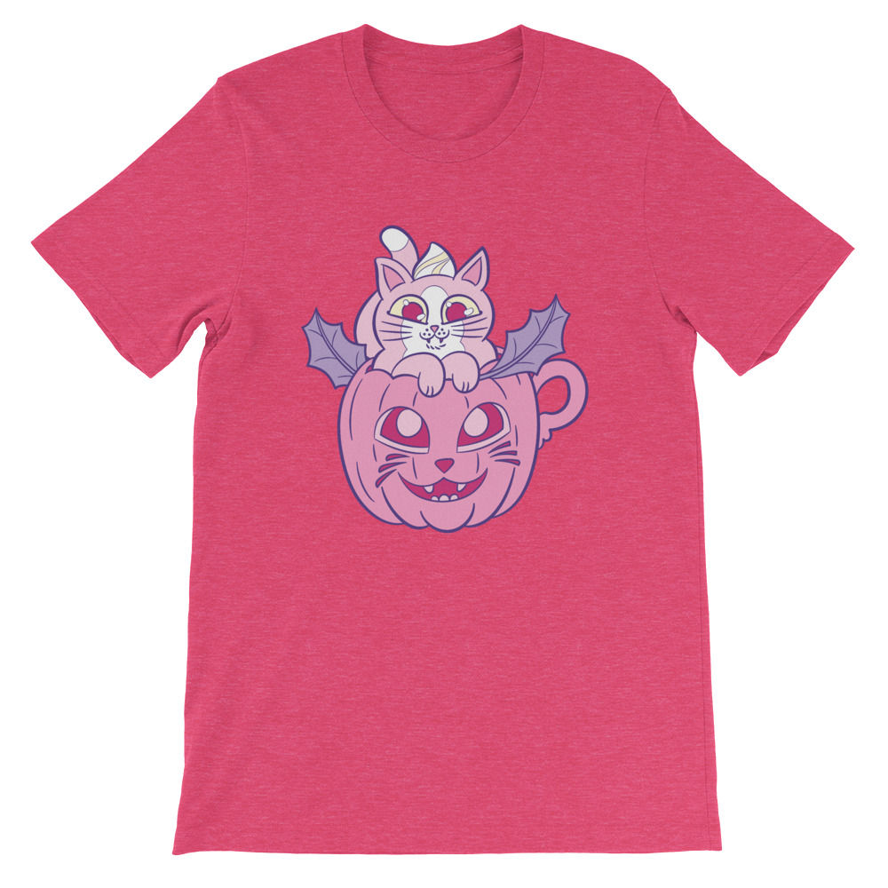 Pink Pumpkin Latte Cat Short-Sleeve Unisex T-Shirt