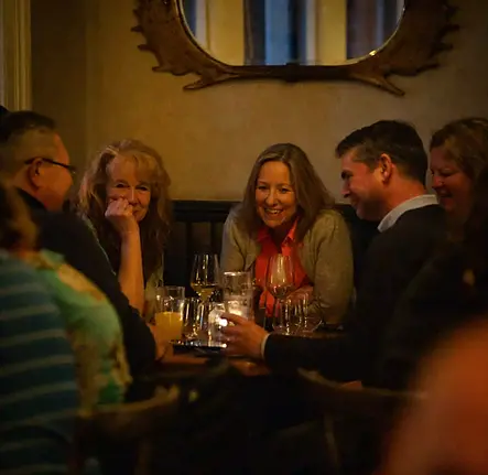 group of people enjoying the pub quiz at the goods yard