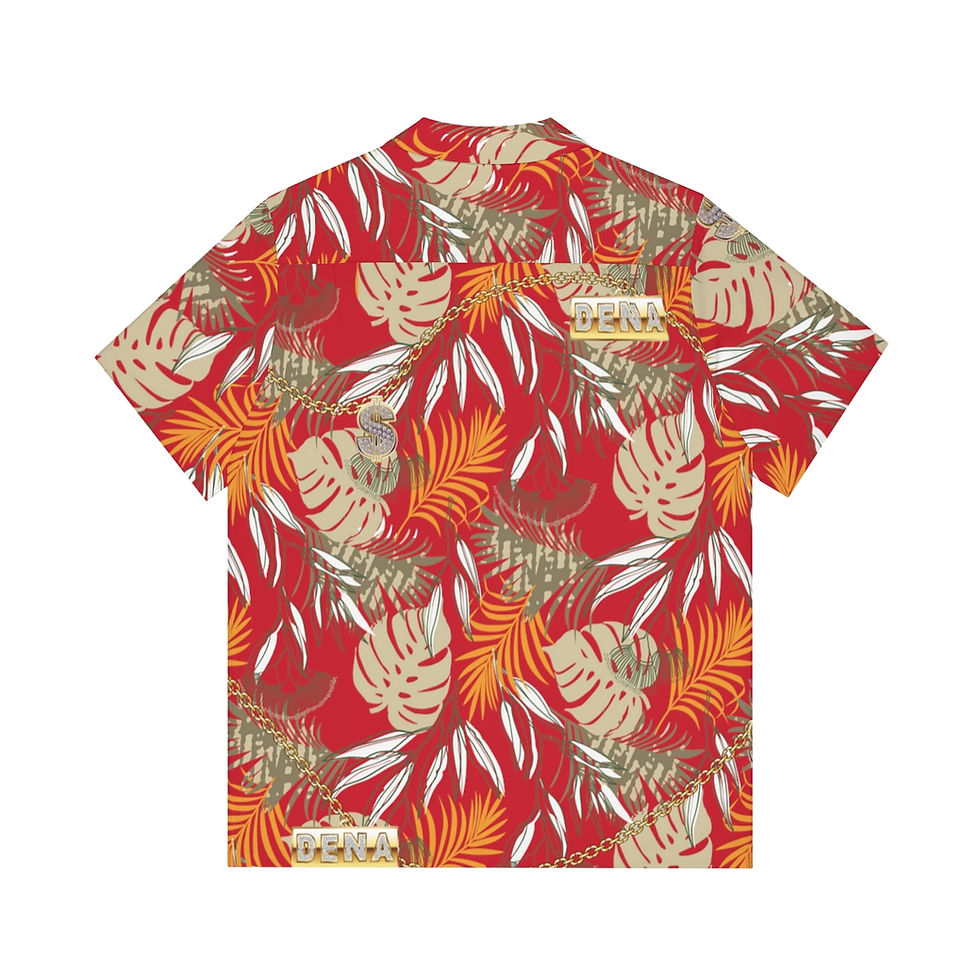 Thumbnail: Dena Men's Hawaiian Shirt (Red)