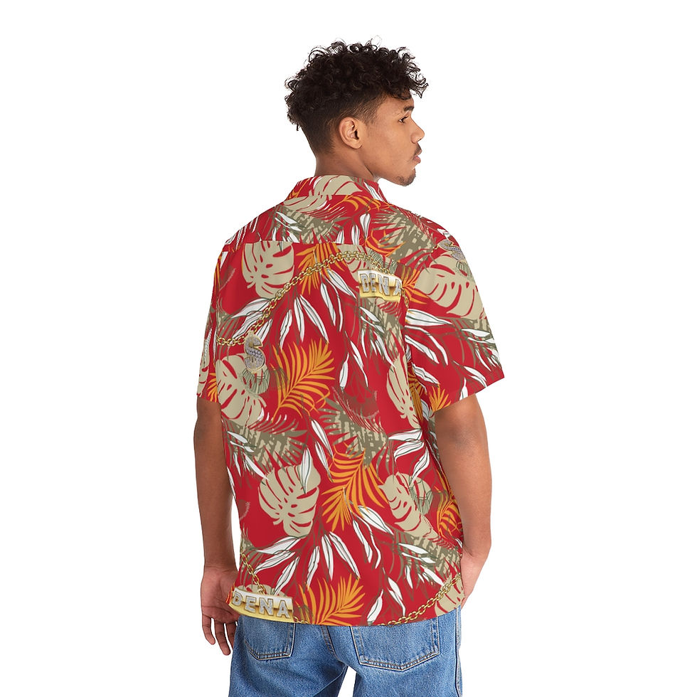 Thumbnail: Dena Men's Hawaiian Shirt (Red)