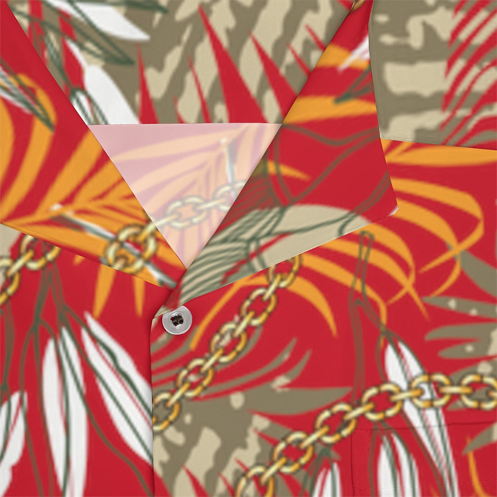 Thumbnail: Dena Men's Hawaiian Shirt (Red)