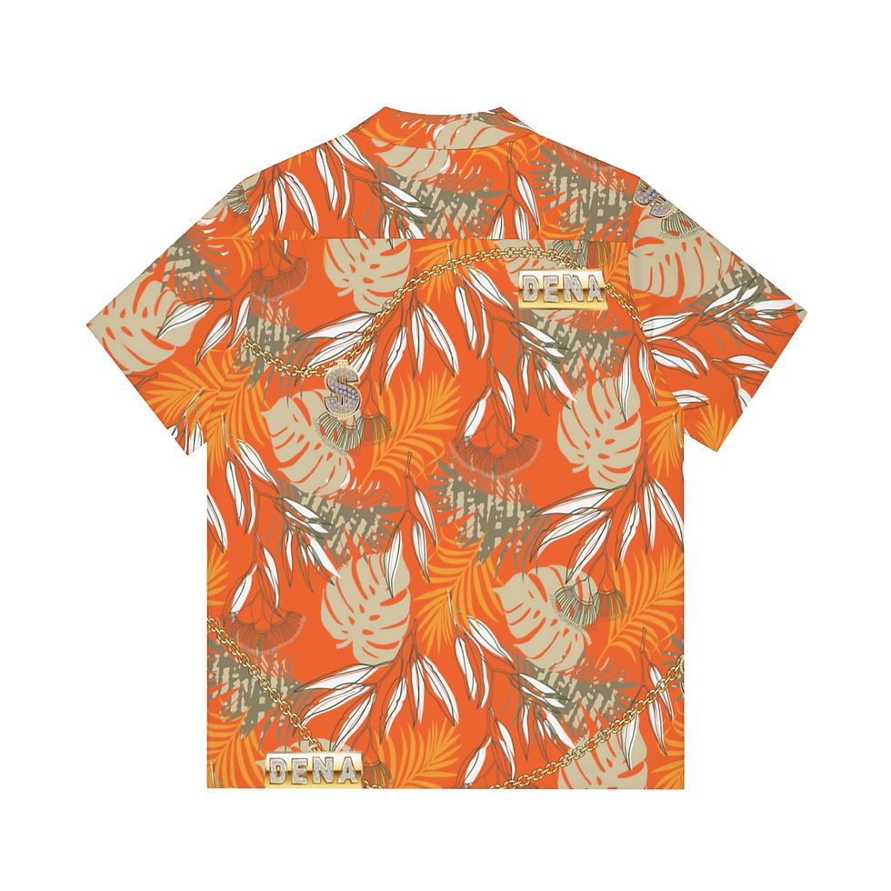 Thumbnail: Dena Men's Hawaiian Shirt (Orange)
