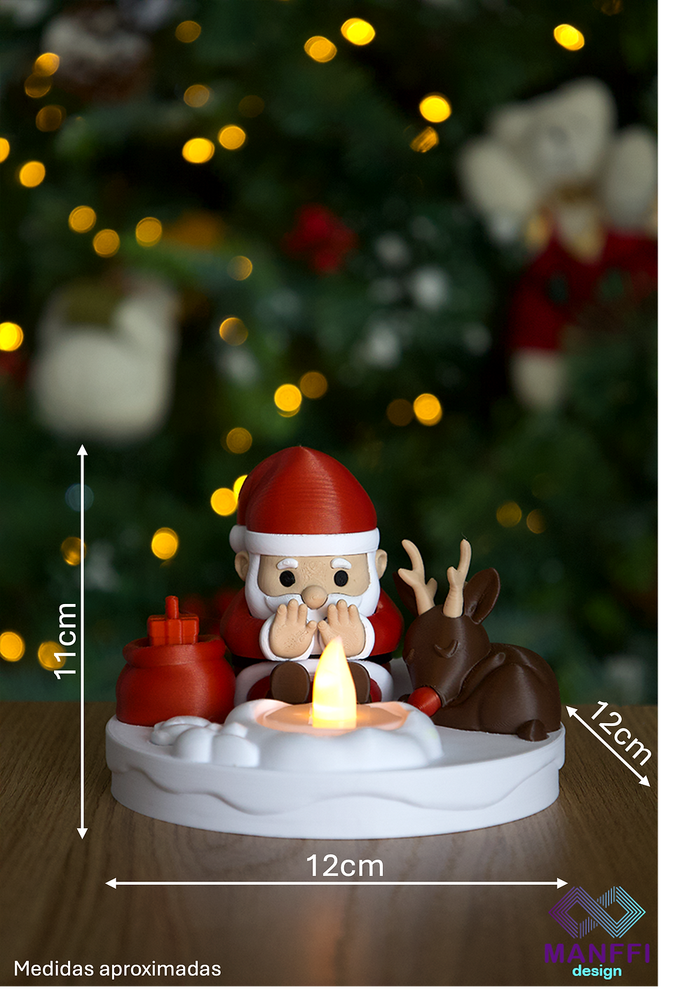 Miniatura: Fogueira do Papai Noel | Suporte de vela LED