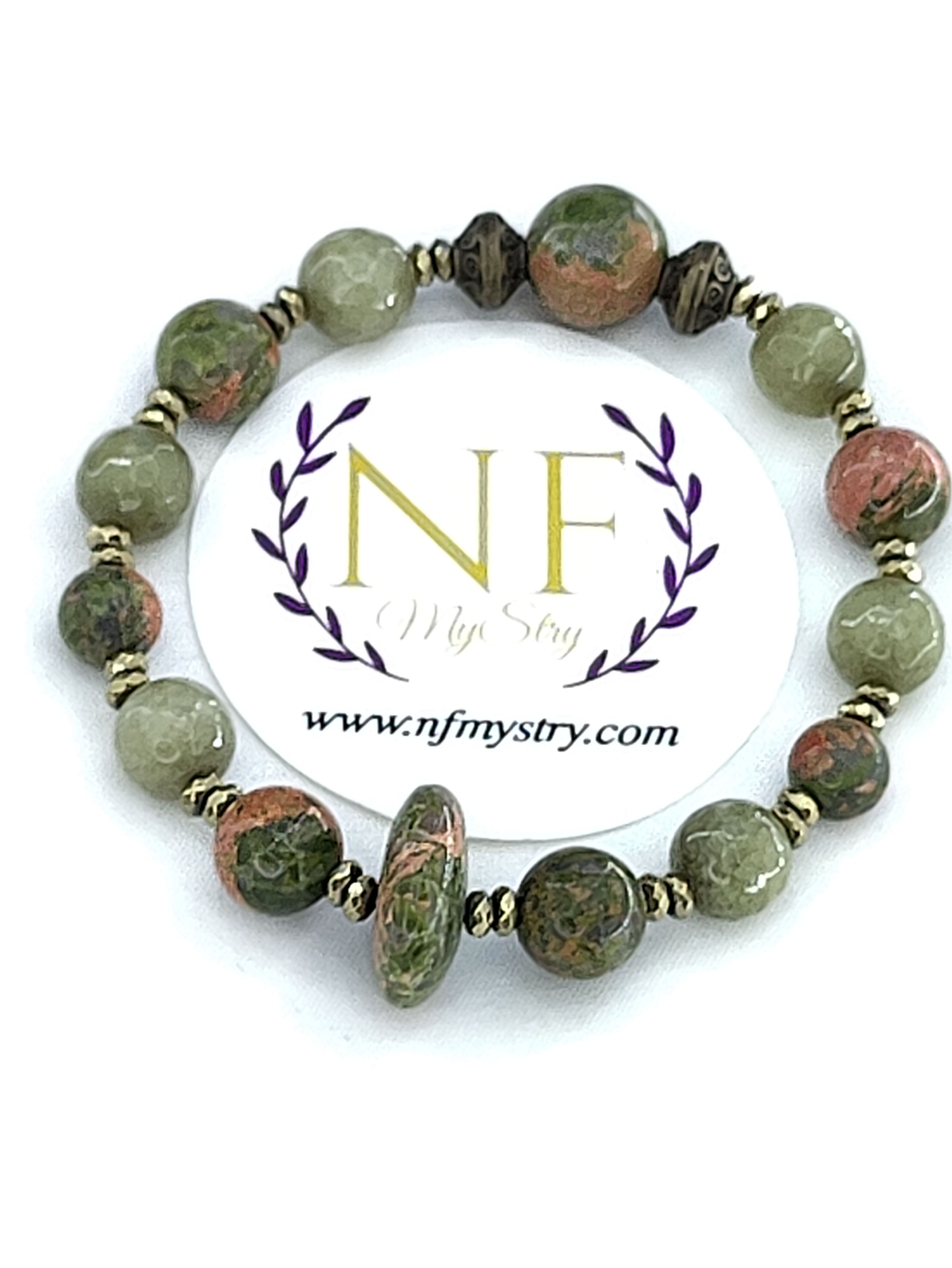 "Strong Love" Unakite Jasper Bracelet