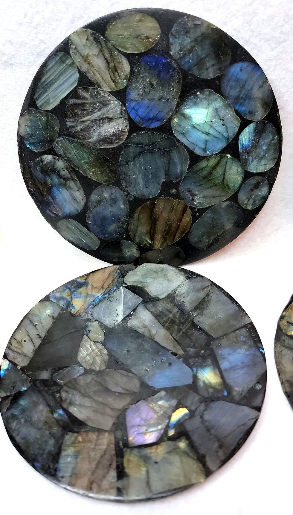 Thumbnail: Genuine LABRADORITE COASTER SET of 2
