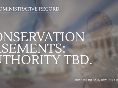 The Administrative Record cover: Conservation Easements—Authority TBD.