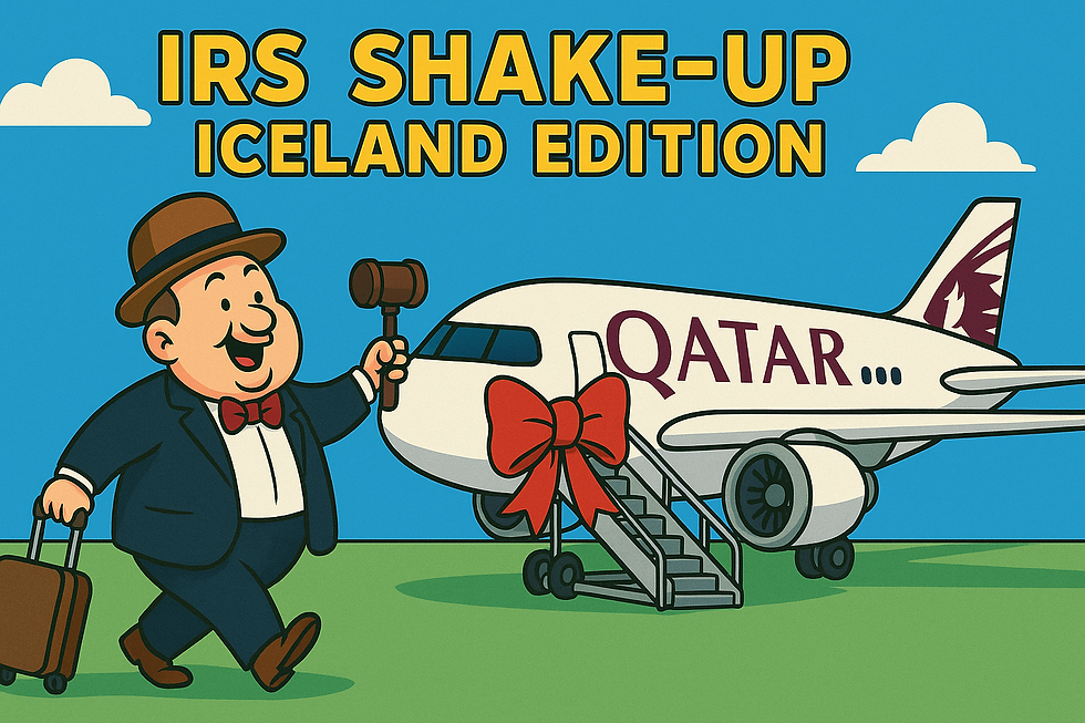 Billy Long boarding Qatar's AirForce One for Iceland