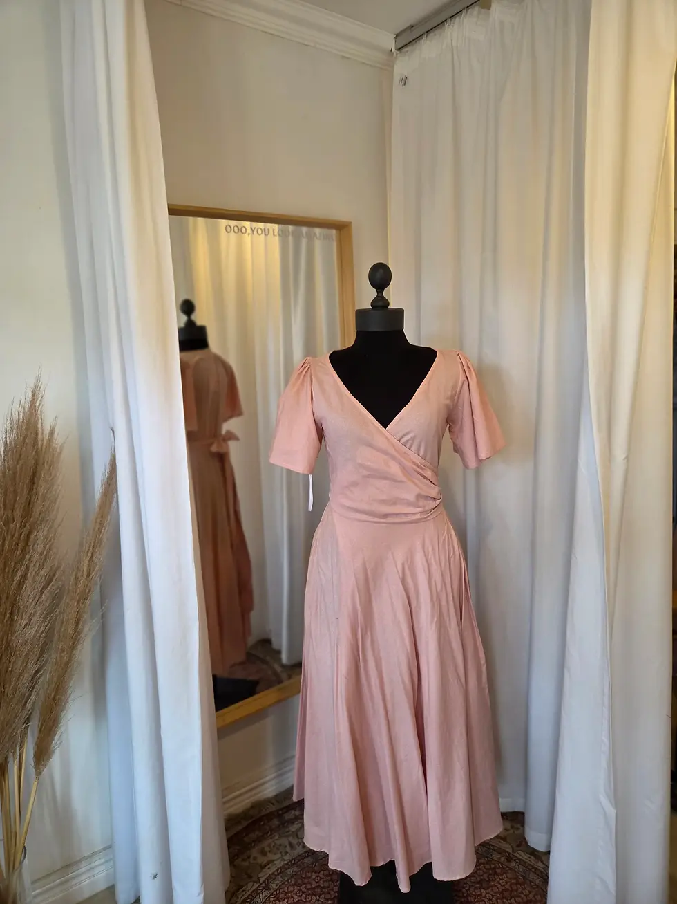 Aster Dress - Linen Blend Pink