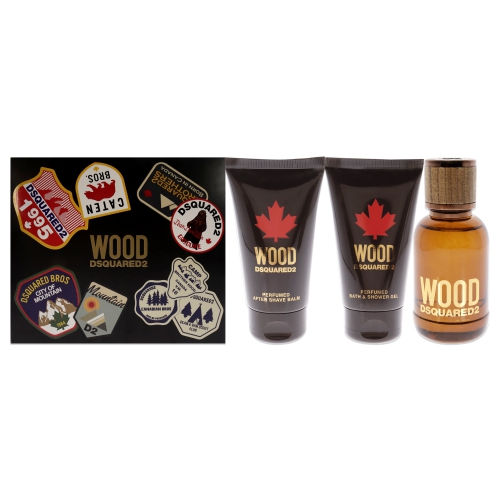 Dsquared Wood Pour Homme Set: 50ml EDT +50ml AfterShave Balm+ 50ml Showergel