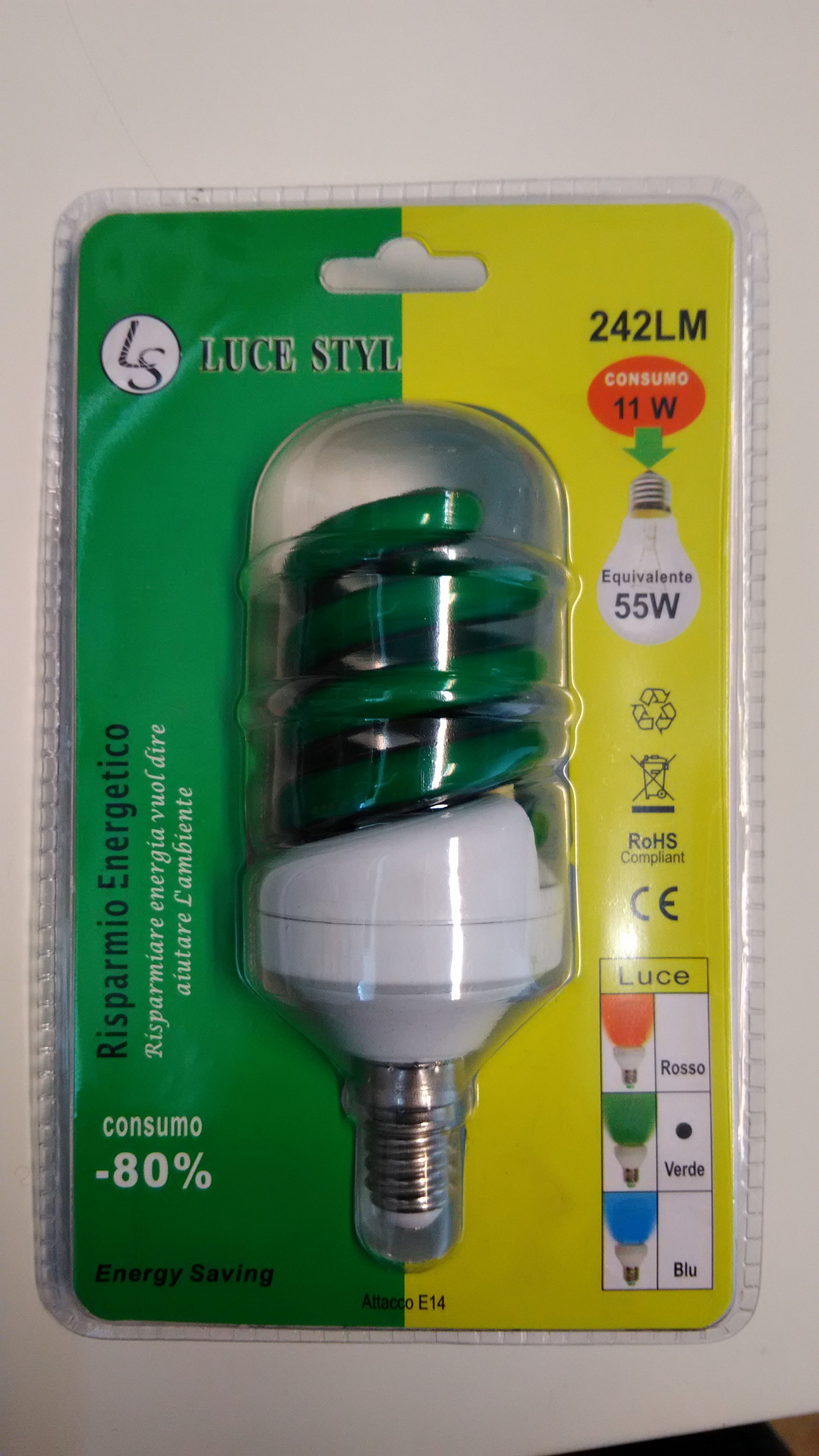 Risparmio energetico VERDE 11w - prezzo finito