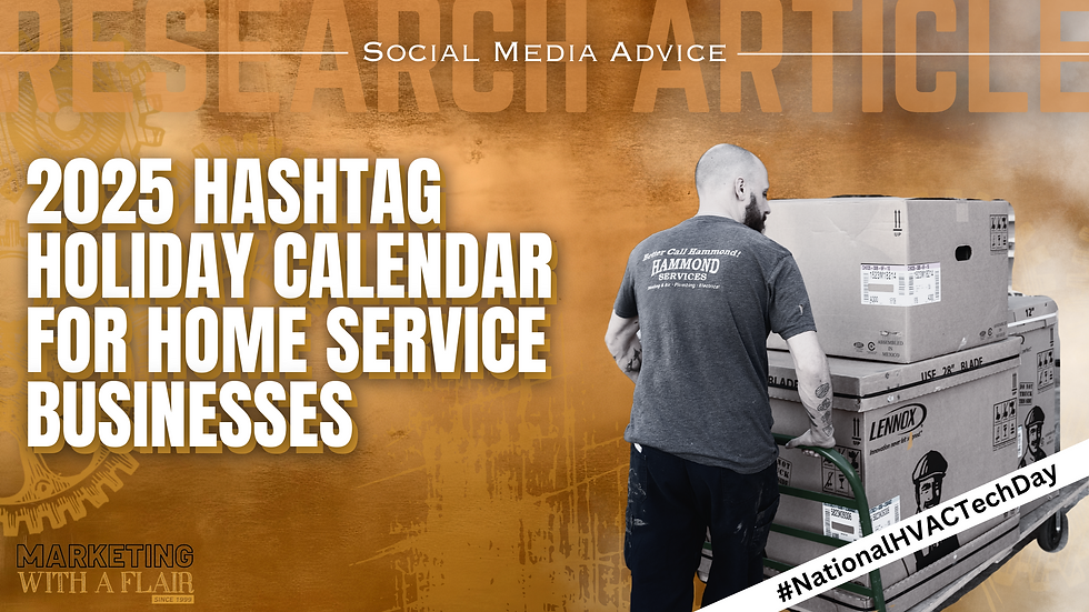 2025 Hashtag Holiday Calendar for Home Service Businesses