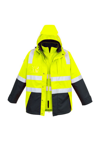 Men's Hi Vis 4 In 1 Waterproof Jacket by Syzmik