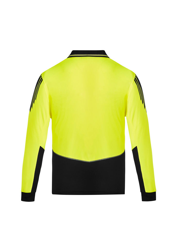 Thumbnail: Men's Hi Vis Flux Long Sleeve Polo by Syzmik