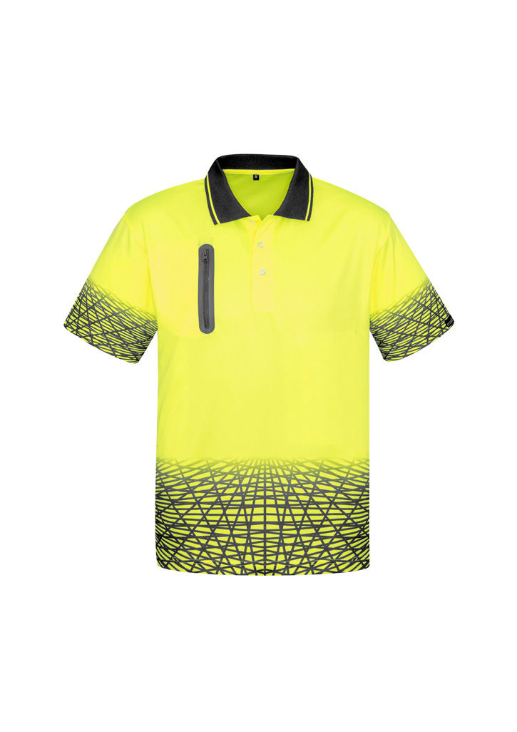 Thumbnail: Men's Hi Vis Tracks Short Sleeve Polo by Syzmik