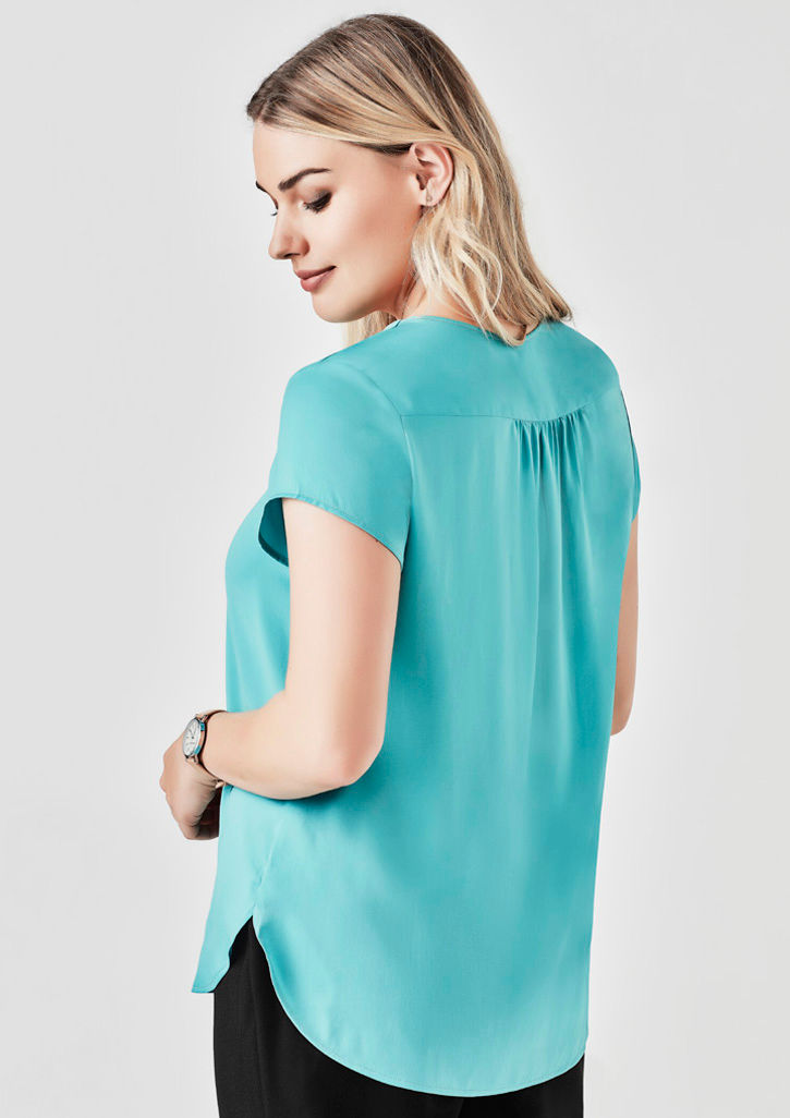 Thumbnail: Women's Kayla V-Neck Pleat Blouse by Biz Corporates