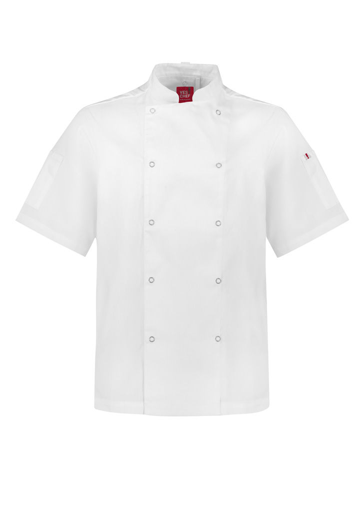 Thumbnail: Men's Zest Short Sleeve Chef Jacket by Yes Chef
