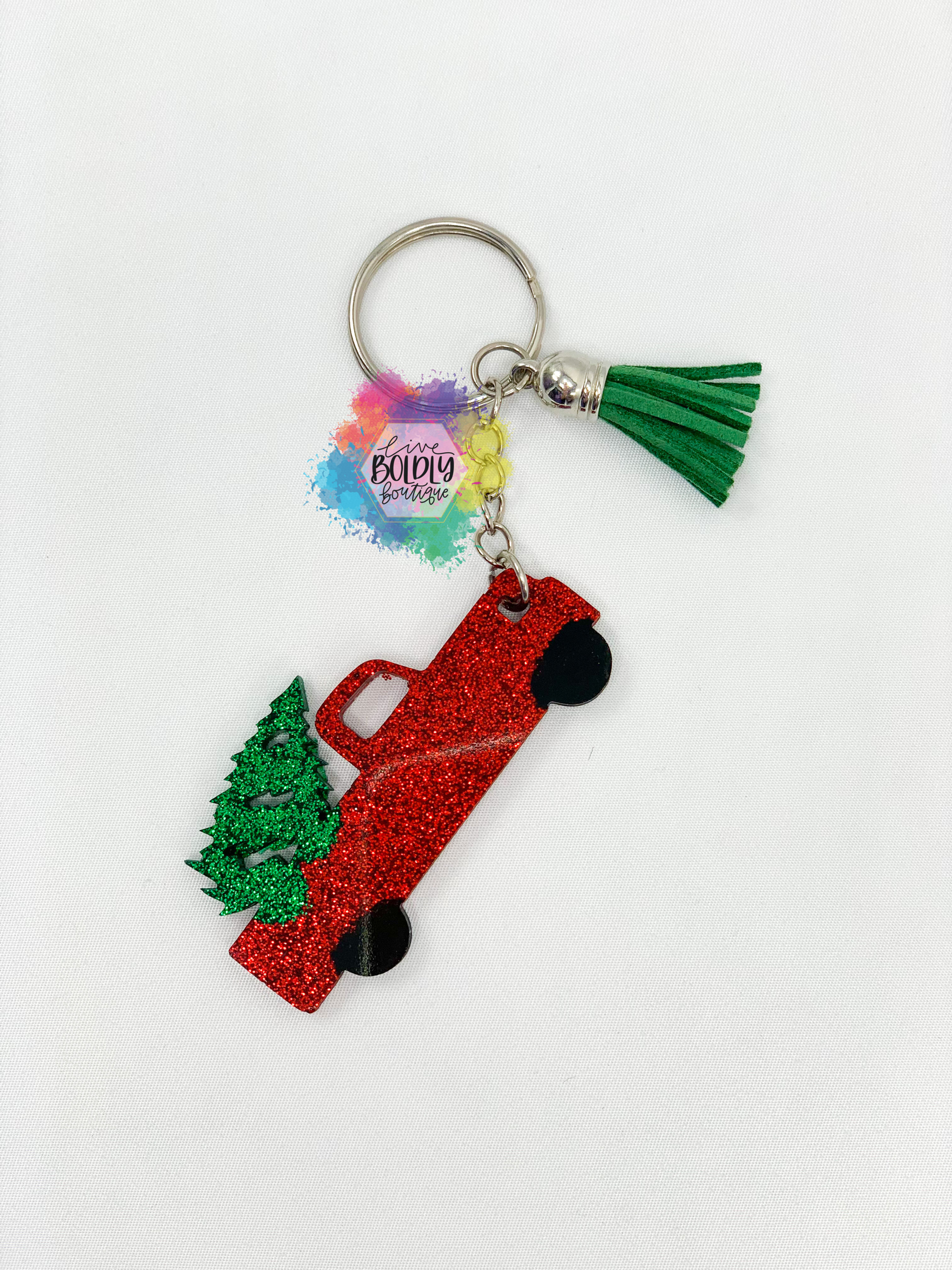 Holiday Truck Keychain