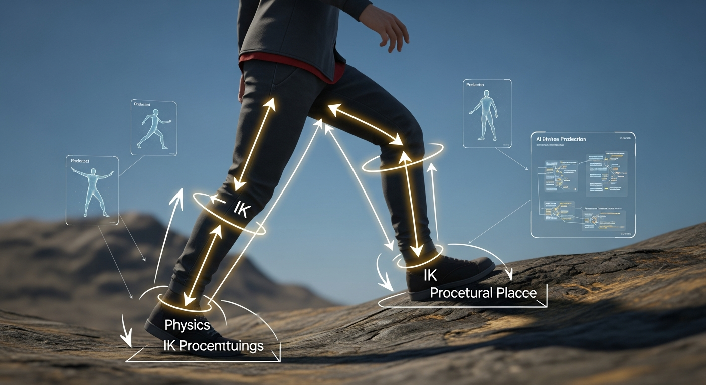 Movement controlled by real-time procedural systems
