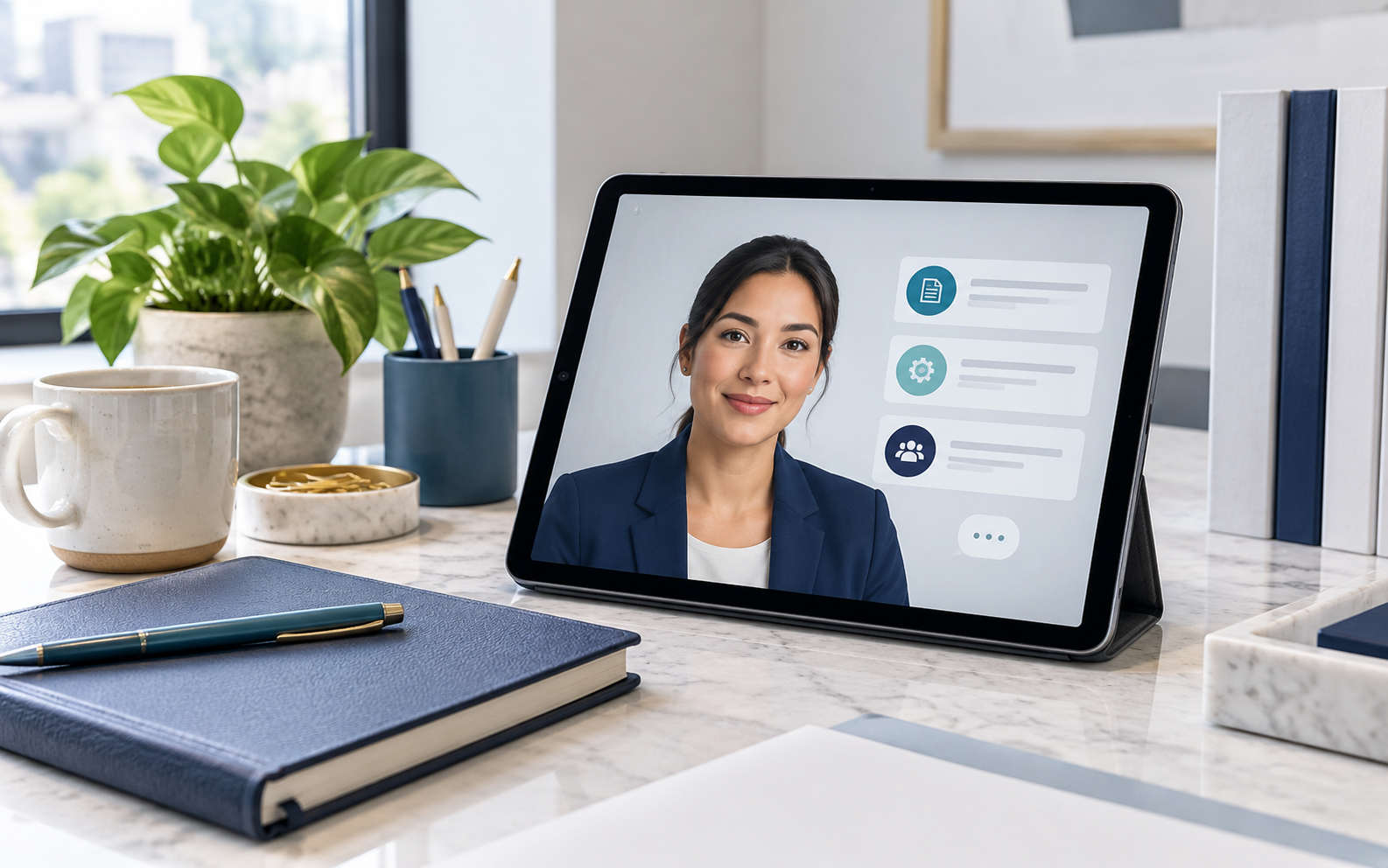 Policy navigation — conceptual illustration for AI HR Assistant Avatar