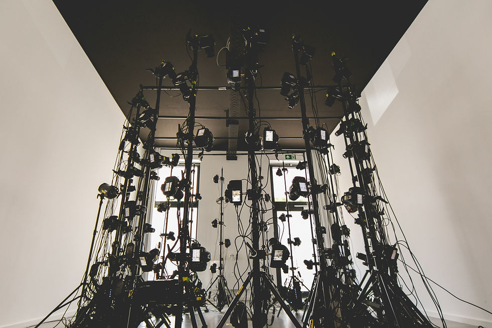 Motion capture and scanning setup supporting a VFX workflow