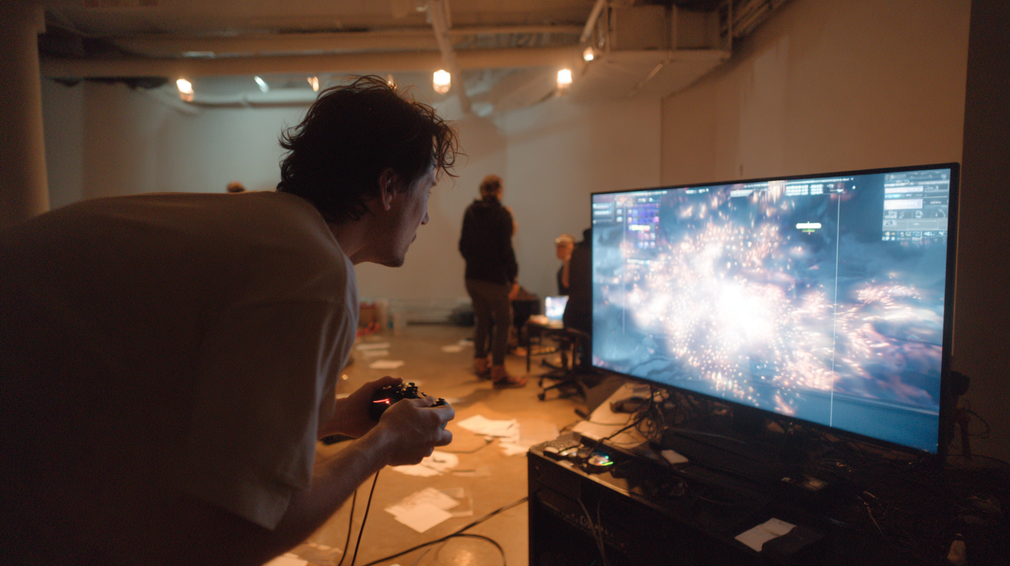 A gameplay designer testing VFX feedback for combat and movement during development.