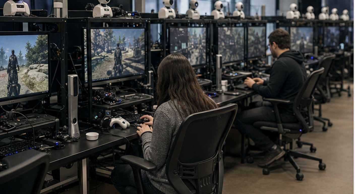 Game studio team mapping automated QA workflows and telemetry
