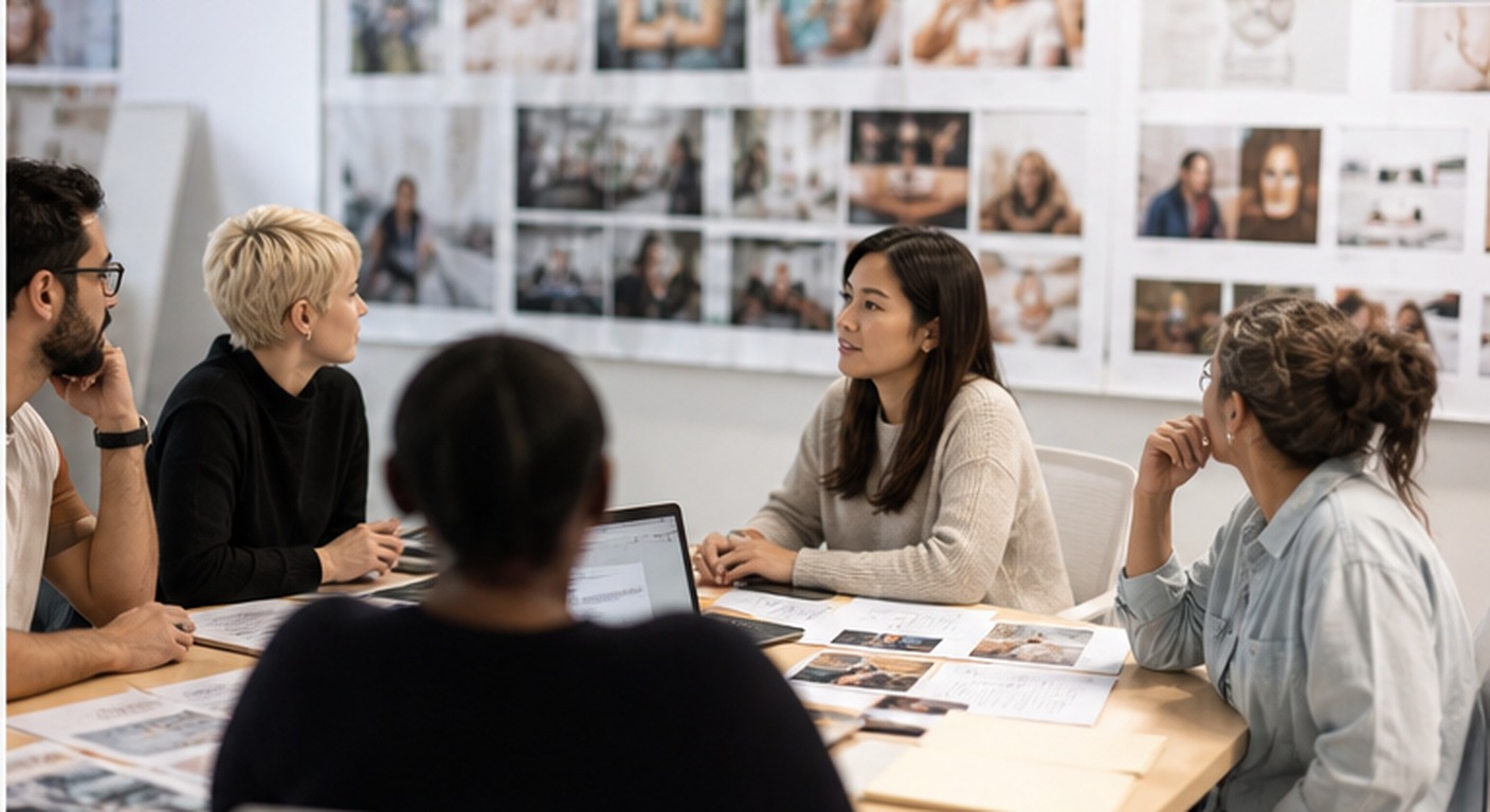 Brand review meeting for advertising concept testing and conversion signals