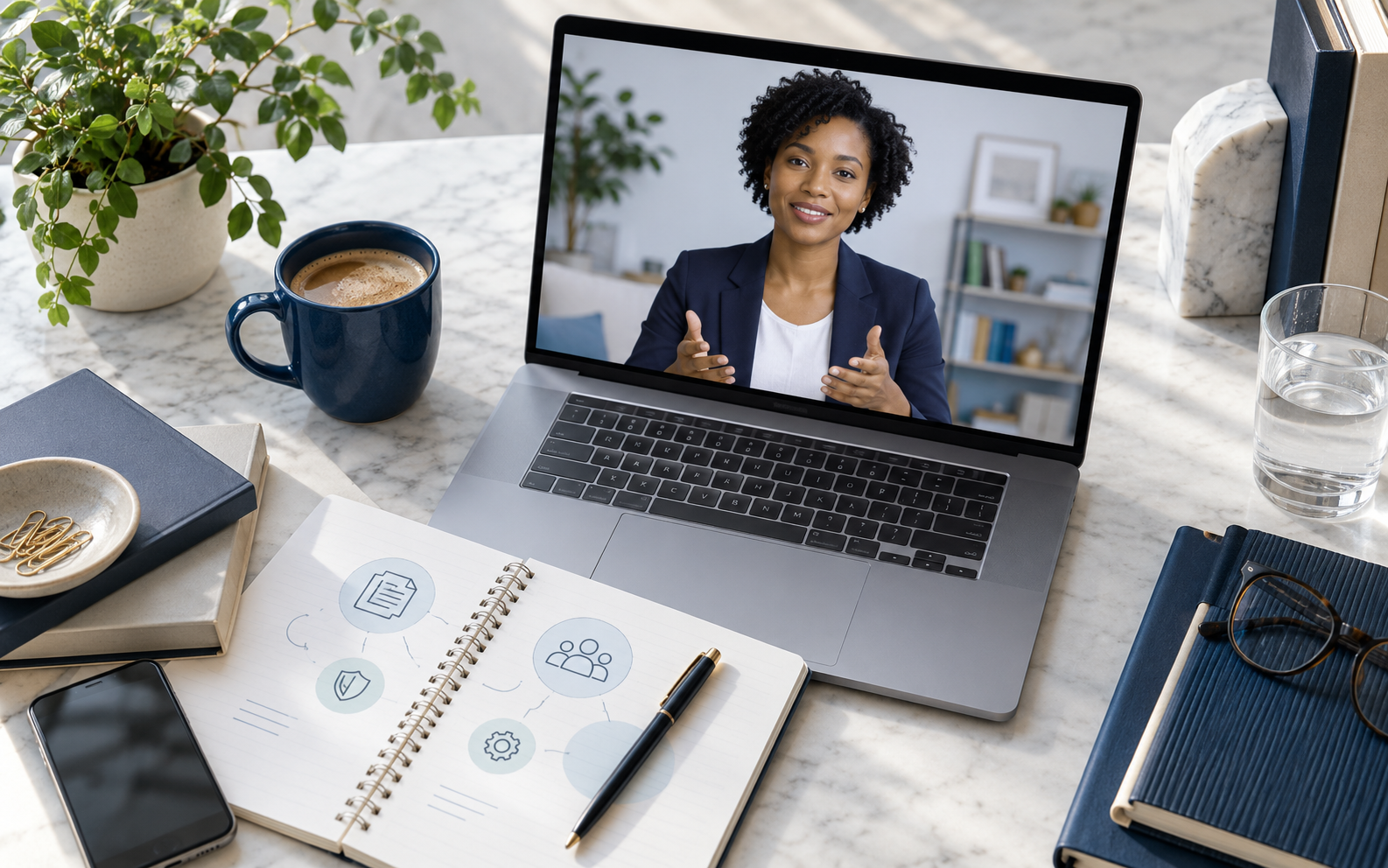 Benefits information — conceptual illustration for AI HR Assistant Avatar