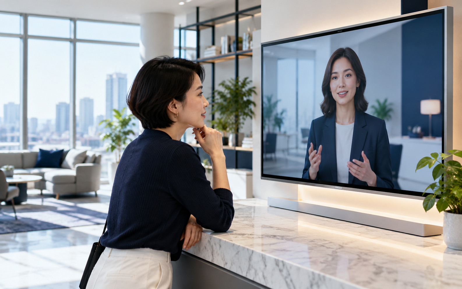The experience in context — conceptual illustration for AI Sales Avatar