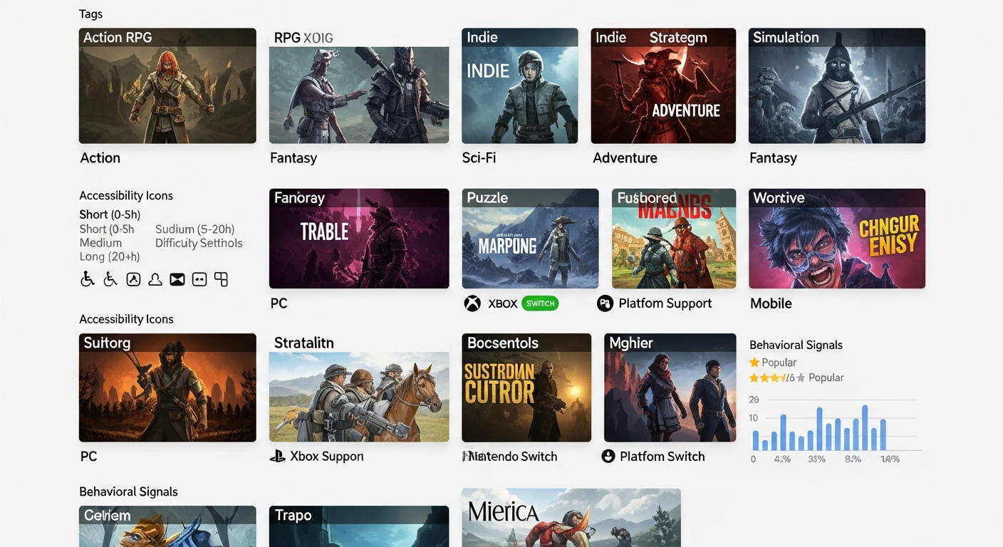 modern game storefront classification, highlighting how platforms use tags, features, and player behavior instead of rigid genre labels.
