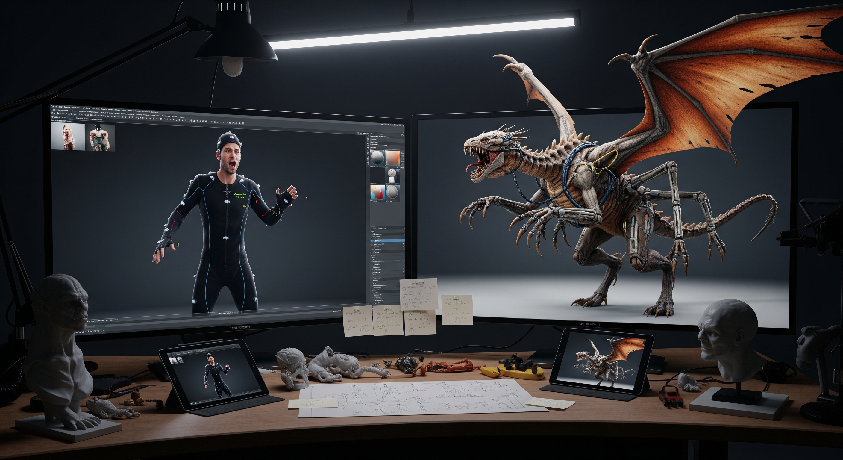 Creature animation research board for fantasy and non-human game characters