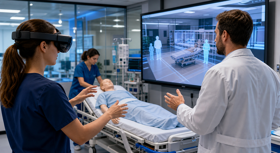 Healthcare XR training simulation with clinicians and predictive planning