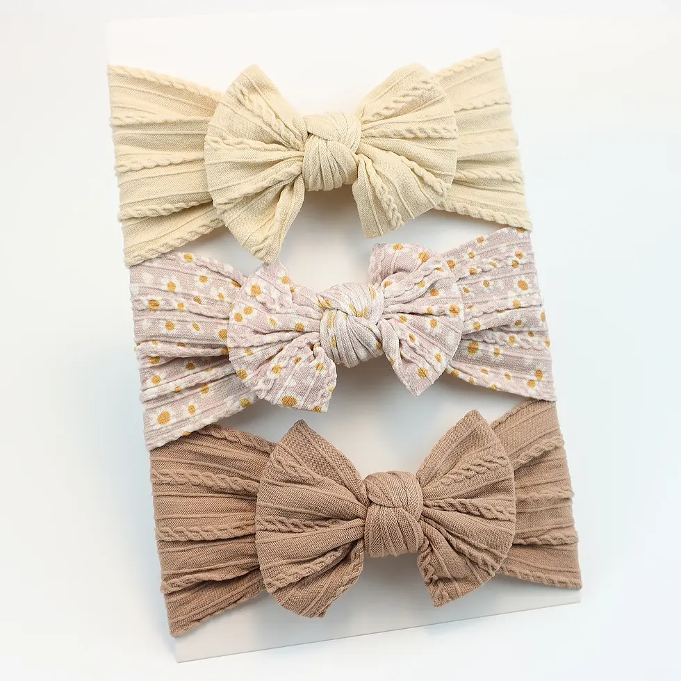 Thumbnail: Soft Bow Baby Headband Set (3-Piece)