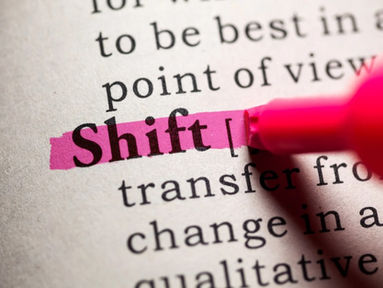 Dictionary entry for the word "shift" being highlighted by a pink marker