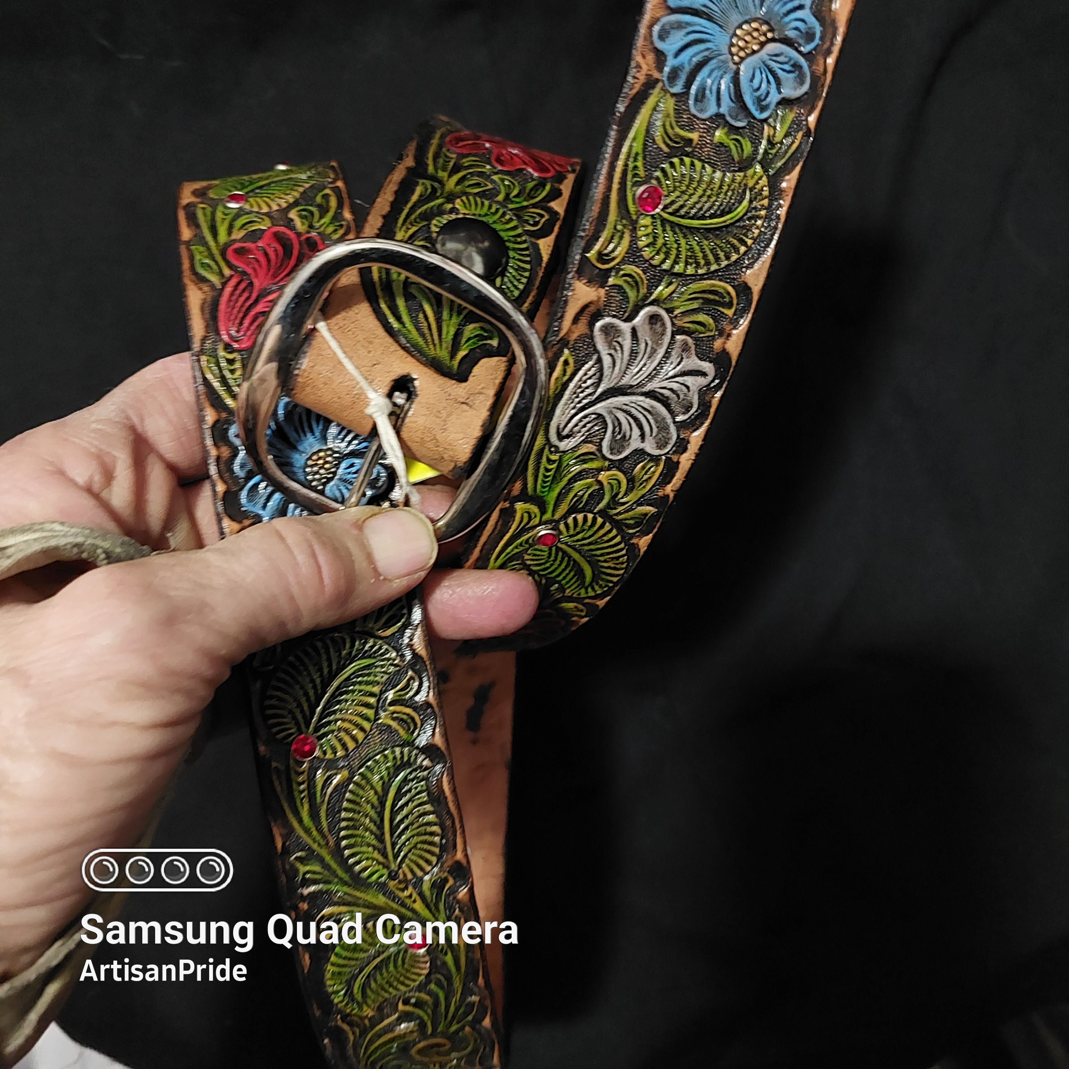 Belt 705 Blackened Poppies & Leaves