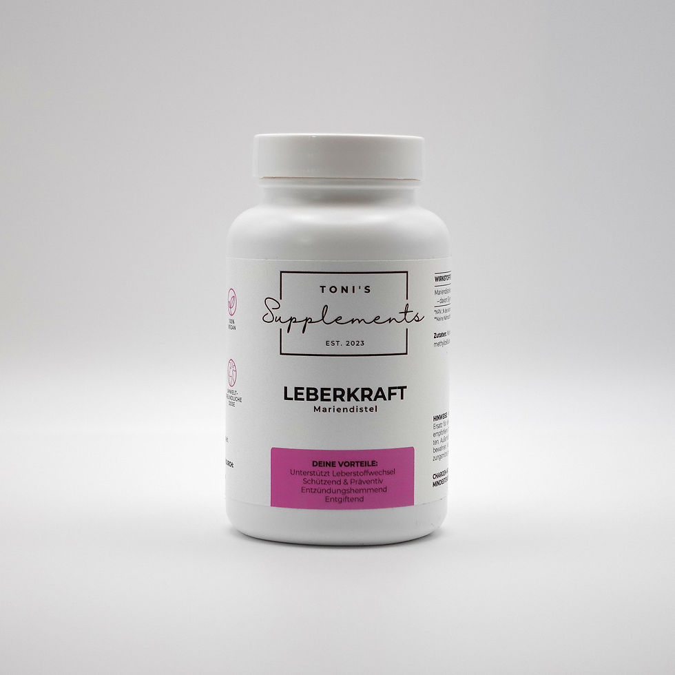 Toni's Supplements Leberkraft Mariendistel Kapseln 120 Stück weiße Dose pink vegan Österreich