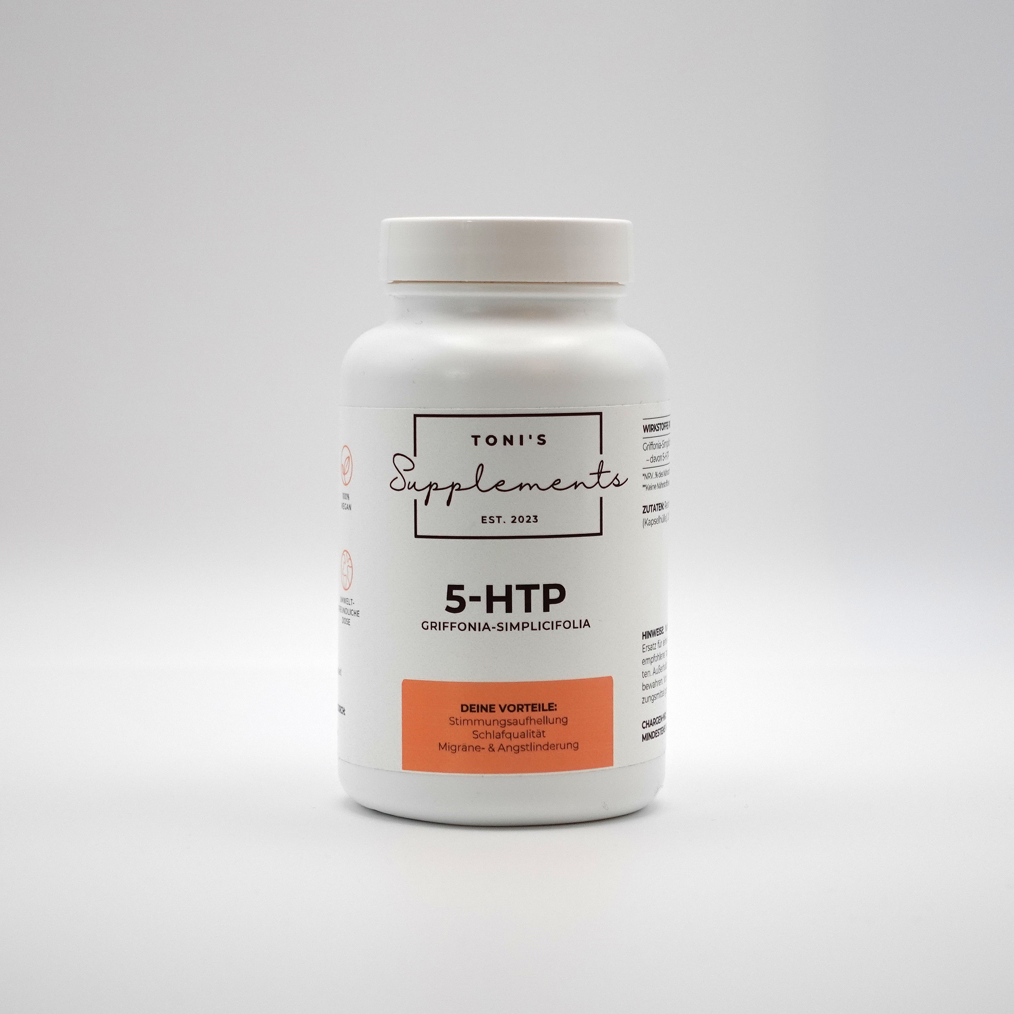 Toni's Supplements 5-HTP Griffonia Simplicifolia 120 Kapseln weiße Dose vegan Österreich
