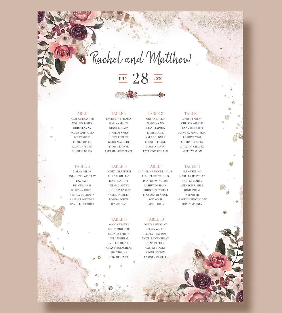 Thumbnail: Table Plan Board for Easel