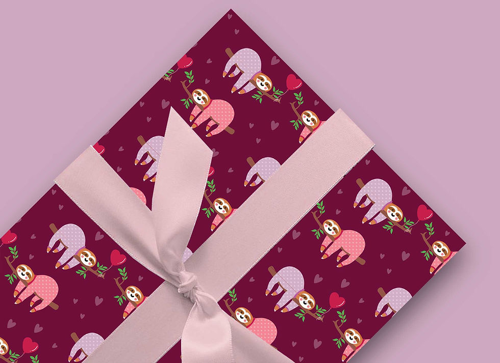 Thumbnail: Animal Wrapping Paper, Sloth Lover Gift