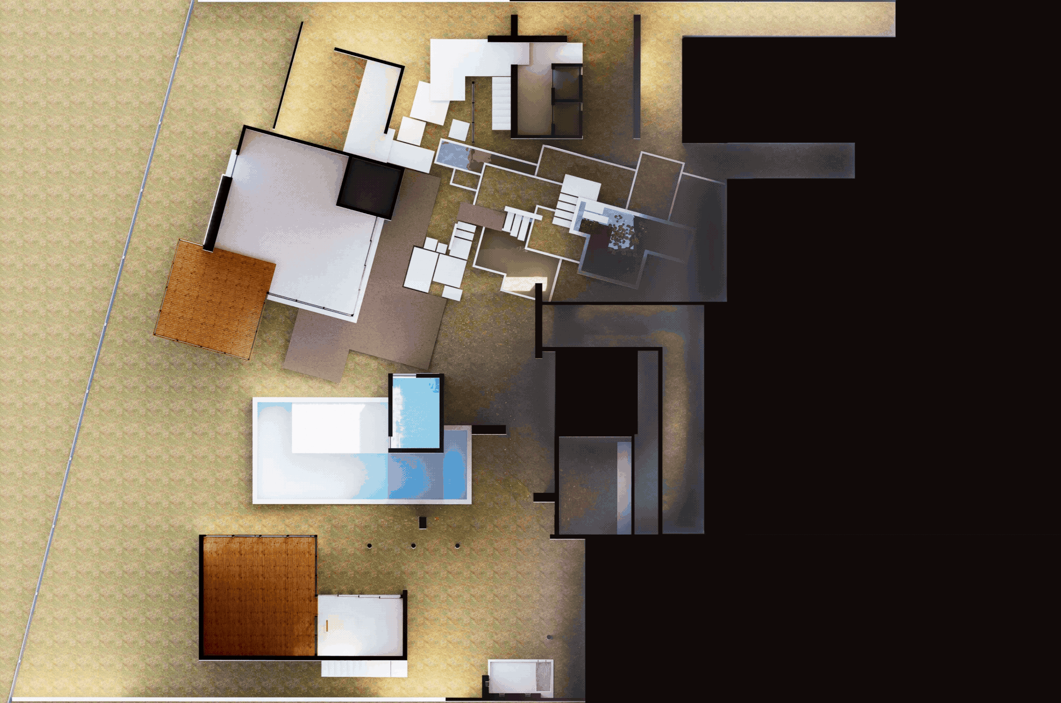 Trata-se de um arquivo tipo-gif, que mostra os diversos níveis em planta baixa do projeto a Casa Manifesto e Movimento, onde intercala com desenhos do leiaute essencial que foram os definidores de cada ambiente.