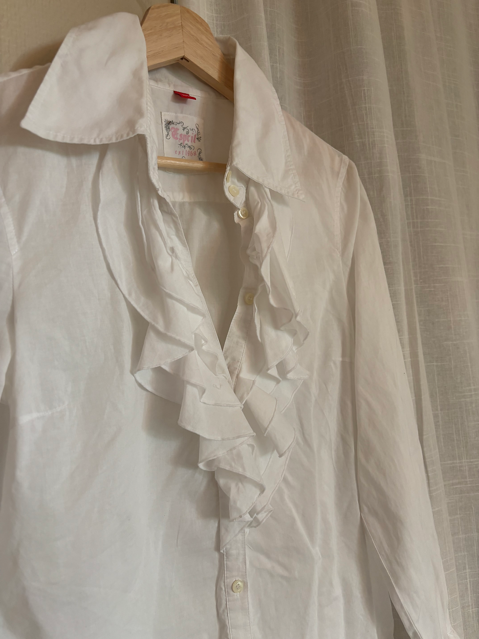 Thumbnail: White Ruffle Blouse – M